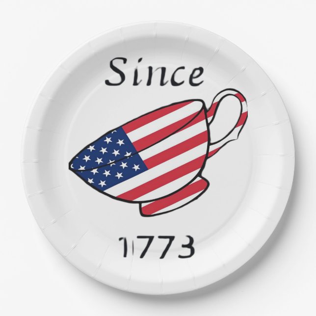 Spilling The Tea Since 1773 Oversized Paper Plate (Front)