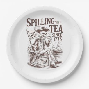 Spilling The Tea Since 1773 Patriotic American 4Th Paper Plate