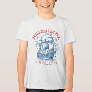 Spilling The Tea Since 1773 Patriotic American 4th Tri-Blend Shirt