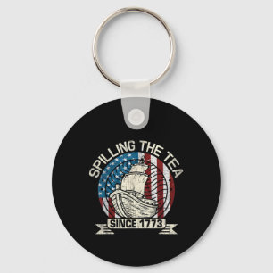 Spilling The Tea Since 1773 Patriotic Tea Party Ju Key Ring