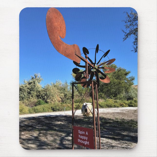 Spin a Happy Thought, Funny Sign Mouse Pad (Front)