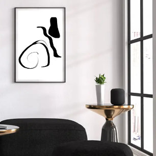 Spin Cycle: Abstract Black and White Canvas Print