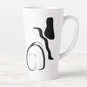 Spin Cycle: Abstract Black and White Latte Mug