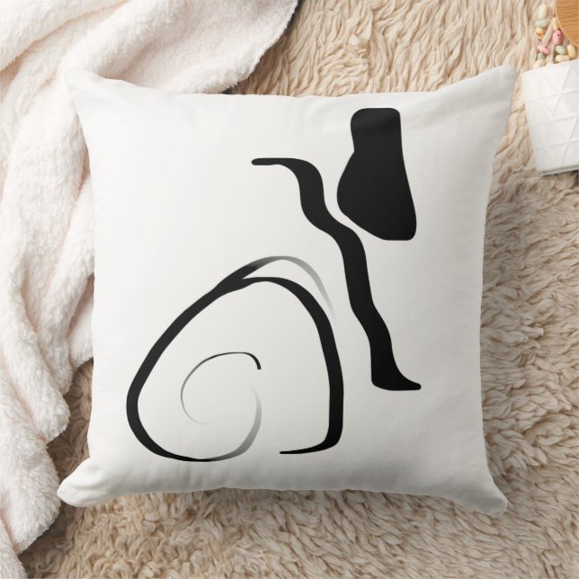Spin Cycle: Abstract Black & White Cushion (Blanket)