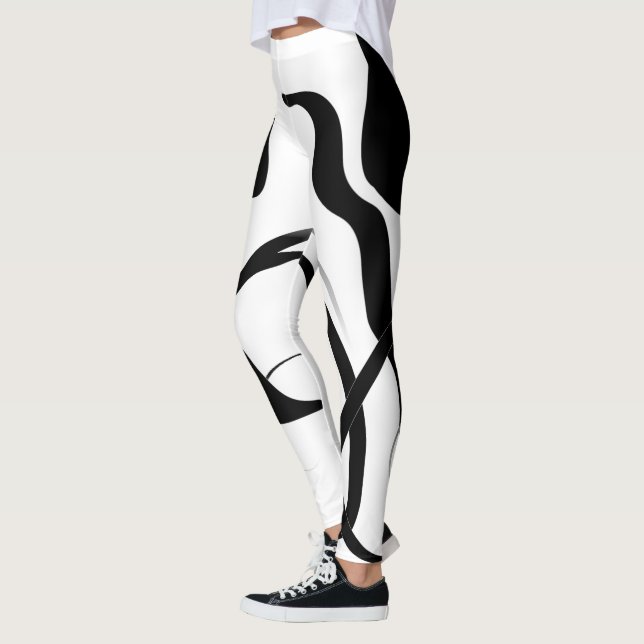 Spin Cycle: Abstract Black & White Leggings (Left)
