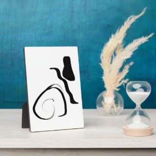 Spin Cycle: Abstract Black & White Plaque