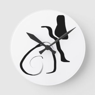 Spin Cycle: Abstract Black & White Round Clock