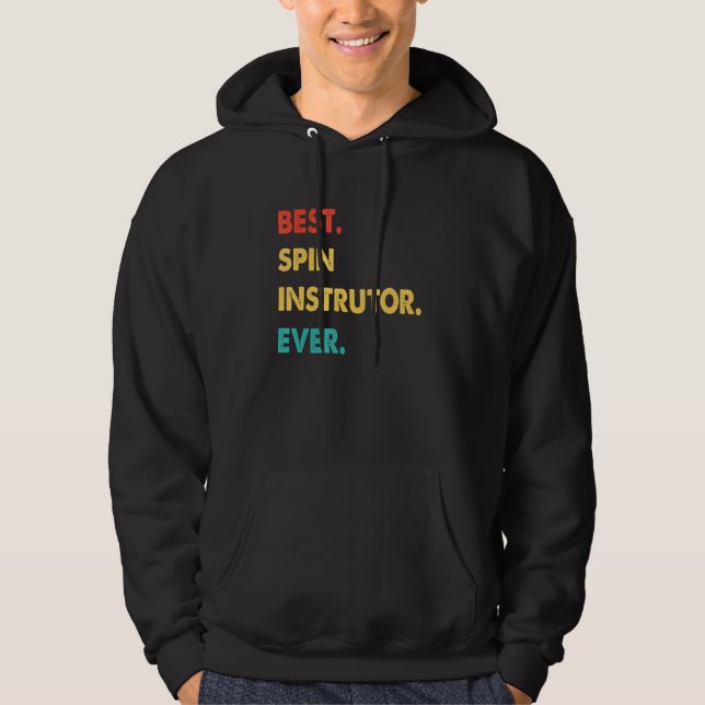 Spin Instrutor Profession Retro Best Spin Instruto Hoodie (Front)