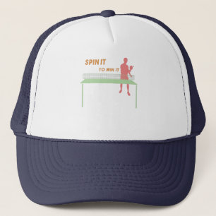 Spin it to win it funny cool ping pong trucker hat