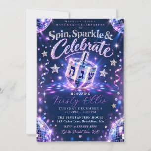 Spin Sparkle Hanukkah Invitation