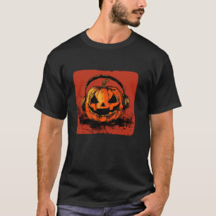 Spin the Beat with this Pumpkin and Headphones Com T-Shirt