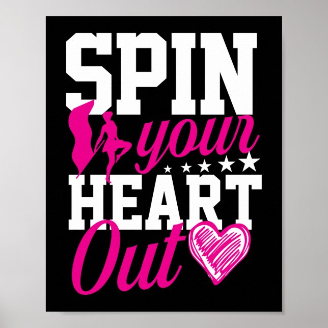 Spin Your Heart Out Colour Guard Marching Band Poster (Front)