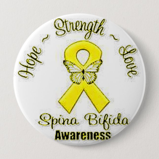 Spina Bifida Awareness 10 Cm Round Badge (Front)