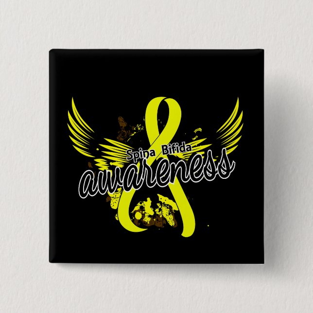 Spina Bifida Awareness 16 15 Cm Square Badge (Front)