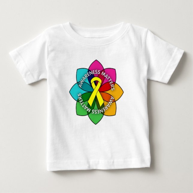 Spina Bifida Awareness Matters Petals Baby T-Shirt (Front)