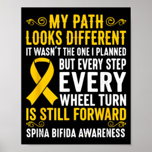 Spina bifida awareness survivor yellow ribbon men poster