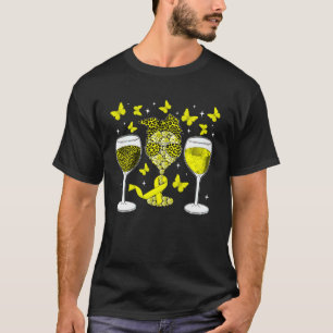 Spina Bifida Awareness Yellow Ribbon Wine Glass Wo T-Shirt