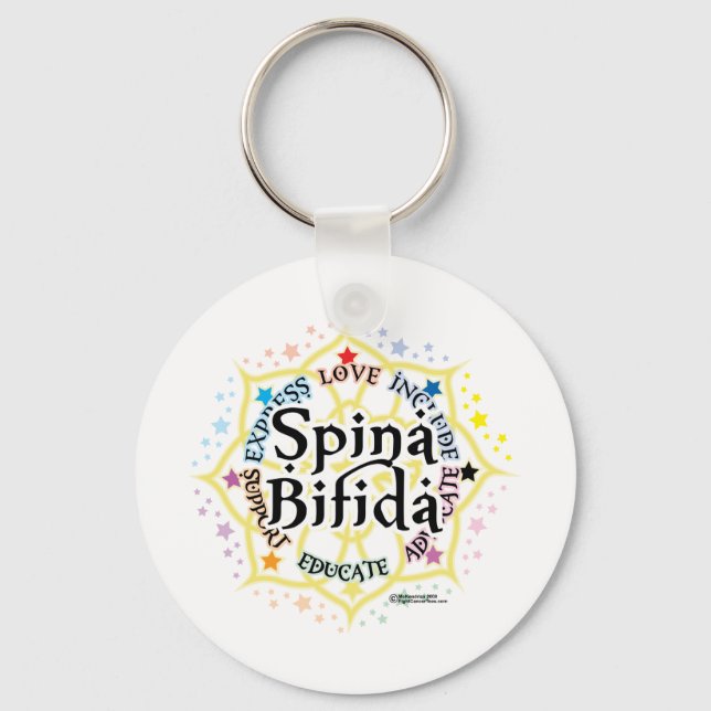 Spina Bifida Lotus Key Ring (Front)