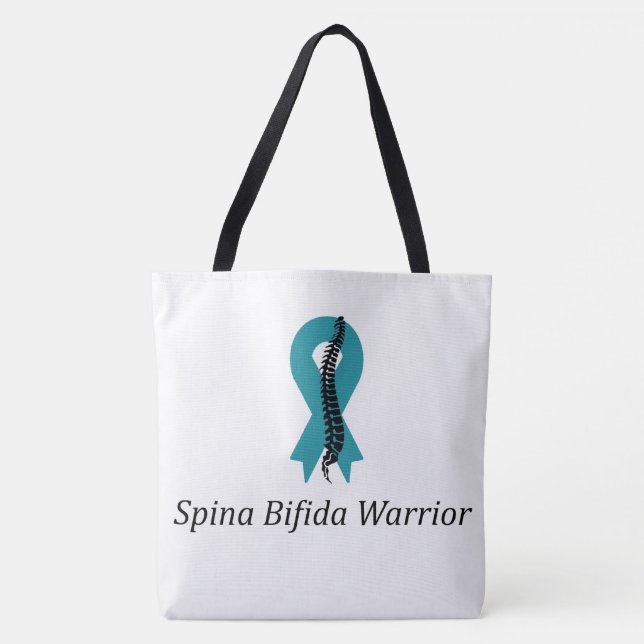 Spina Bifida Warrior Disability Friendly Tote Bag  (Front)