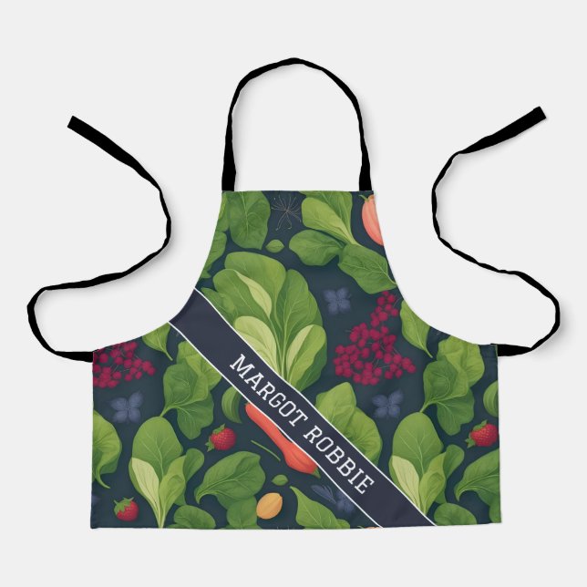 Spinach Rainbow Colourful Personalised Pattern Apron (Front)
