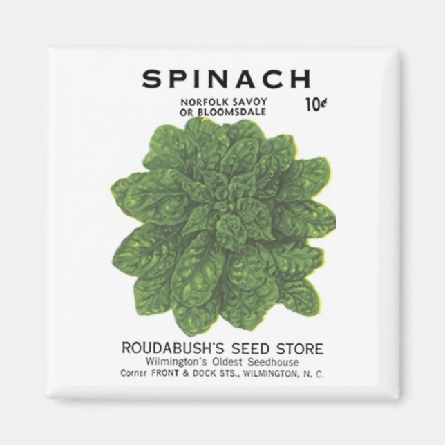 Spinach, Rodabush's Seed Store Magnet (Front)