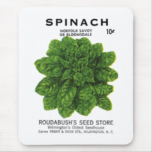 Spinach Seed Packet Label Mouse Pad