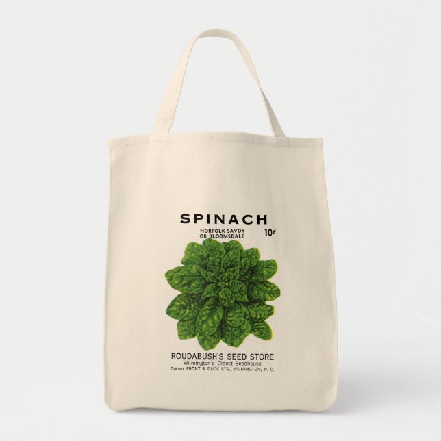 Spinach Seed Packet Label Tote Bag (Front)
