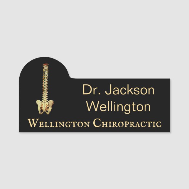 Spinal Column Chiropractic Name Tag (Front)