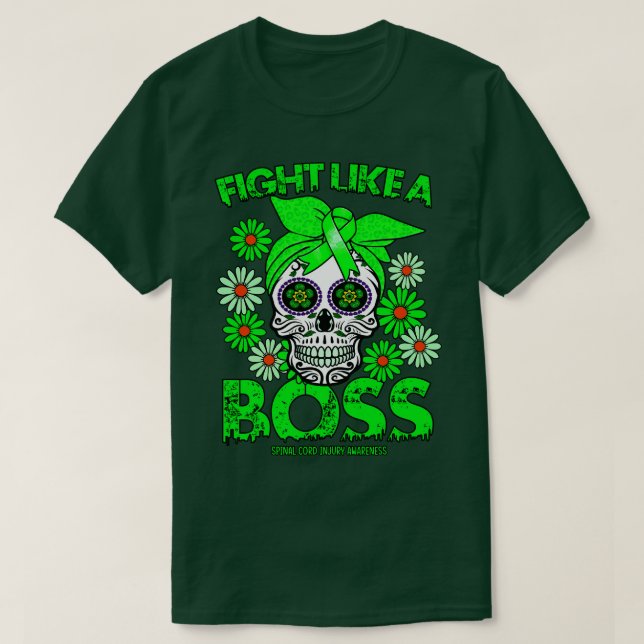 Spinal Cord Injury Awareness fight like a boss T-Shirt (Design Front)