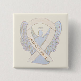 Spinal Cord Injury Awareness Ribbon Angel Pins