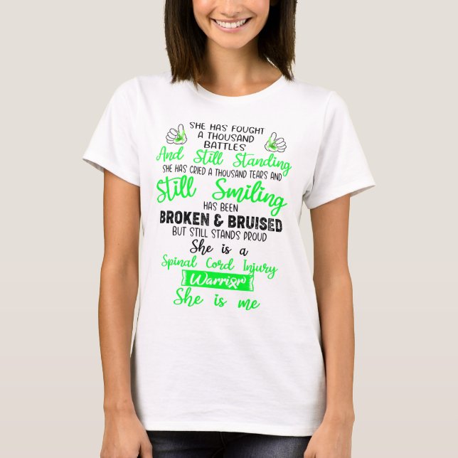 Spinal Cord Injury Awareness Ribbon Support Gifts T-Shirt (Front)