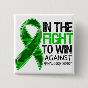 Spinal Cord Injury - Fight To Win 15 Cm Square Badge