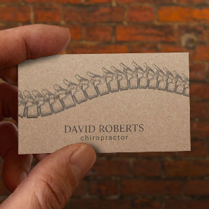 Spine Adjust Chiropractor Therapist Rustic Kraft Appointment Card