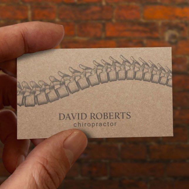 Spine Adjust Chiropractor Therapist Rustic Kraft Appointment Card (Creator Uploaded)