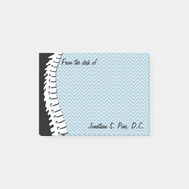 Spine and Chevrons Personalised Post-It Notes (Front)