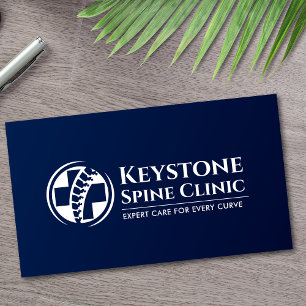 Spine and Medical Cross - blue Business Card