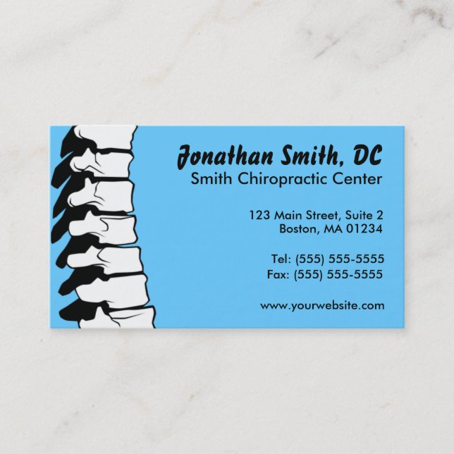 Spine Chiropractic Business Cards (Front)