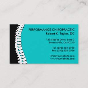 Spine Cutout Chiropractic Business Cards