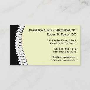 Spine Cutout Chiropractic Business Cards