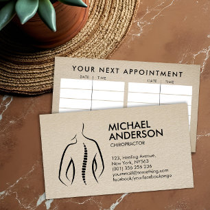Spine Health - Chiropractic Appointment  Business Card