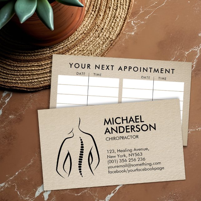 Spine Health - Chiropractic Appointment  Business Card (Creator Uploaded)