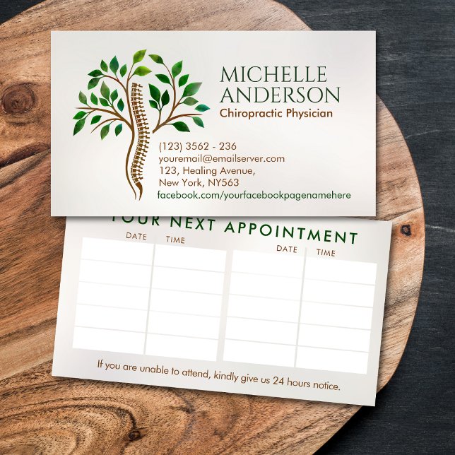 Spine Health Tree - Chiropractic Appointment Business Card (Creator Uploaded)