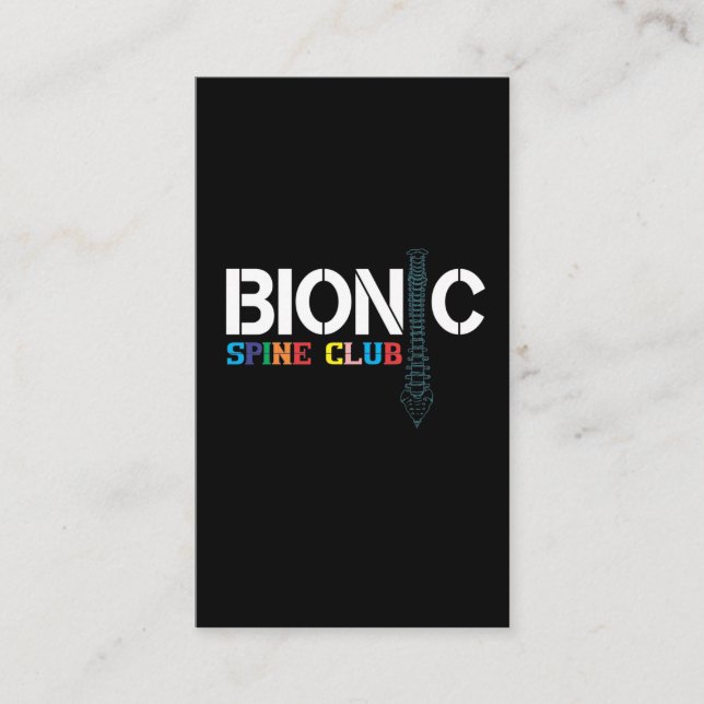 Spine Surgery Recovery Spinal Fusion Back Get Well Business Card (Front)