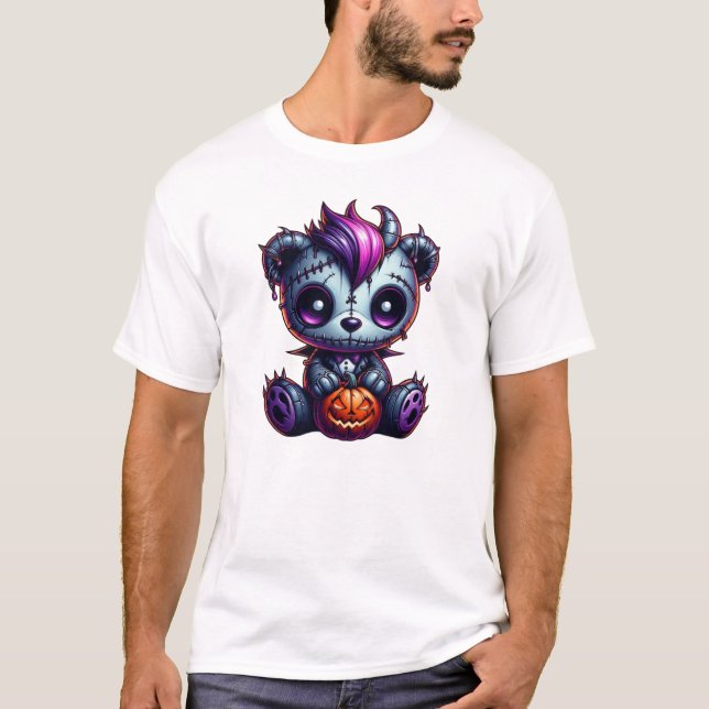 Spine-Tingling Skeleton Teddy T-Shirt (Front)