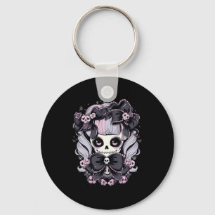 Spine-tingling Thrills Halloween Skull Artwork  Key Ring