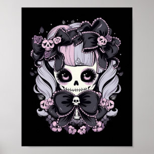 Spine-tingling Thrills Halloween Skull Artwork Poster
