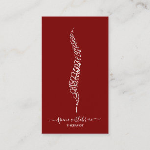 Spine vertebrae orthopaedic doctor burgundy business card