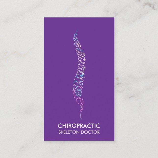 Spine vertebrae orthopaedic doctor purple business card (Front)