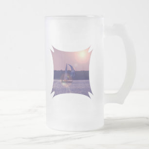 Spinnaker Sailboat Frosted Beer Mug