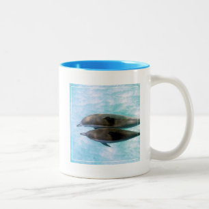 Spinner Dolphins   Oahu Hawaii Two-Tone Coffee Mug